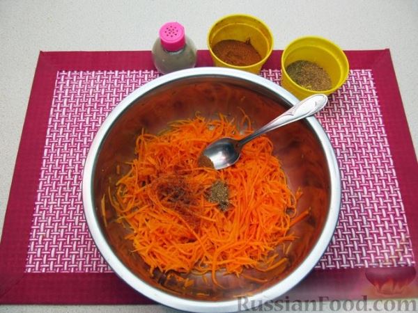 Салат из кальмаров с морковью по-корейски